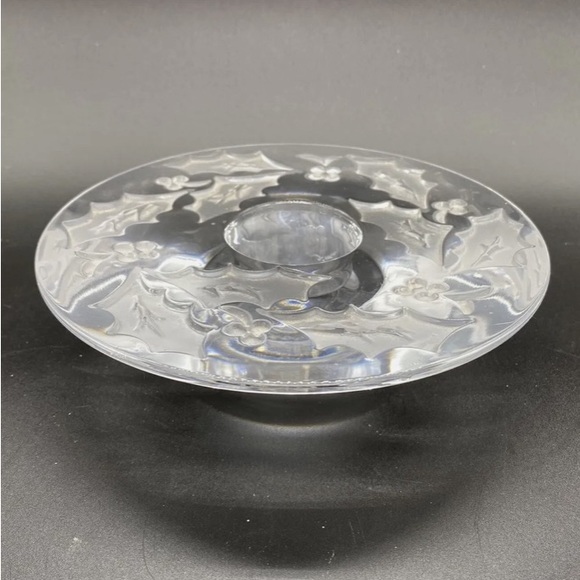 MIKASA Radiant Holly votive candle holder Art Glass Heavy Etched Crystal - Picture 1 of 2